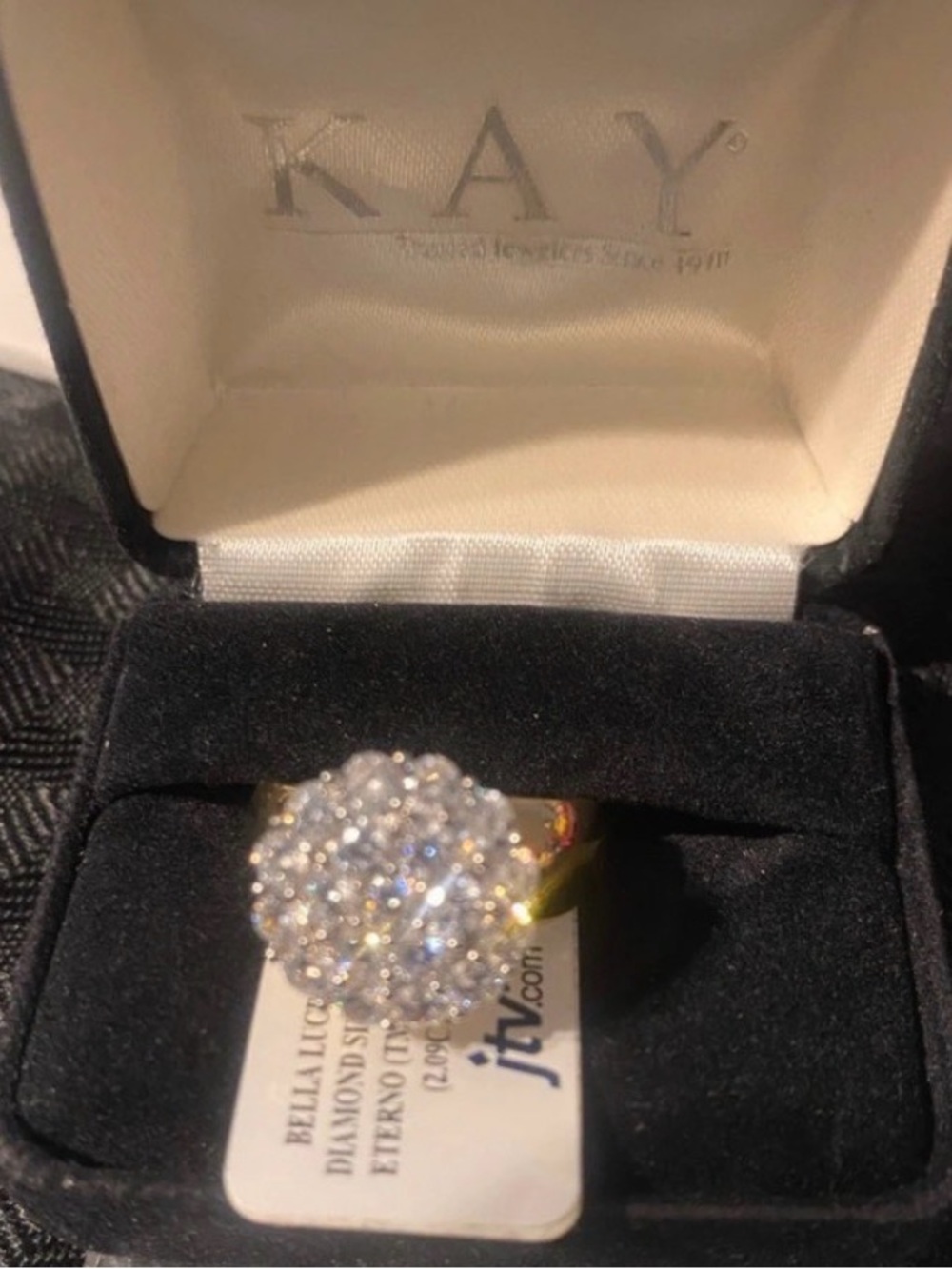 Bella 3.80 Diamond  ctw 925  ring size 8 nwt-